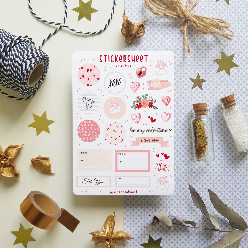 Sticker Sheet Valentine  - Chuyên dán sổ | Bullet Journal Stickers, Valentine's Day Sticker, Love St