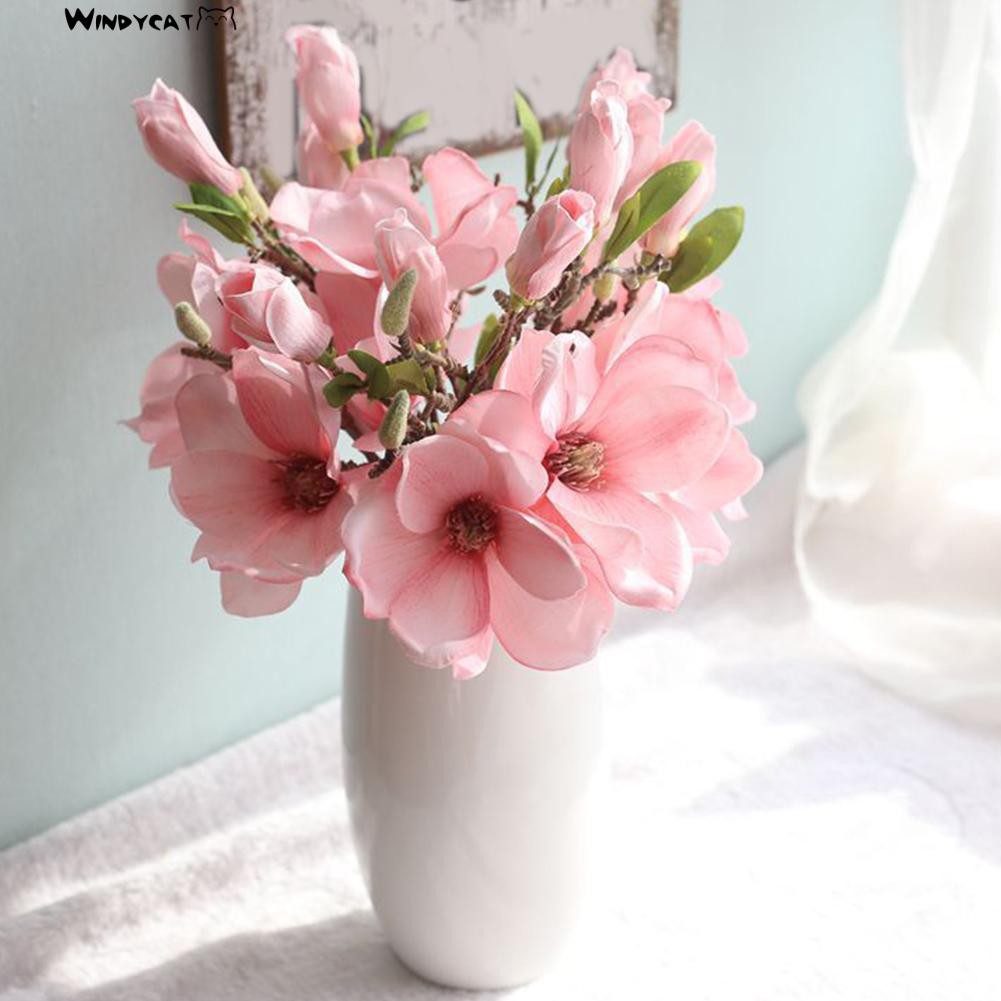 【NEW】【HOT】Artificial Magnolia Fake Flower Bud Bridal Wedding Home Cafe Store Decor