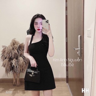 Đầm body lệch cổ yếm