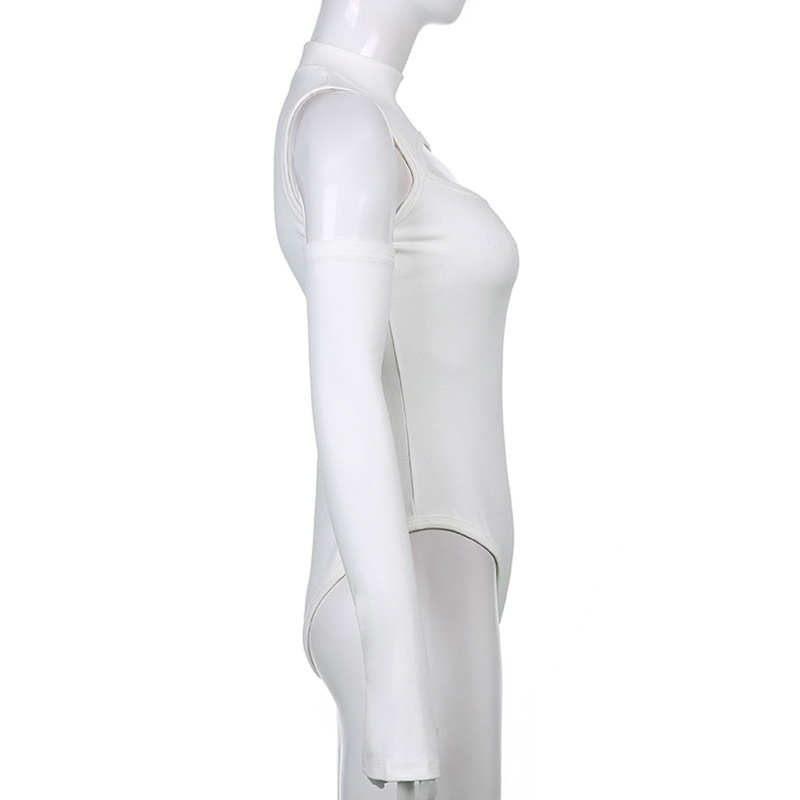 Brroa Bộ Áo Liền Quần Tay Dài Cổ Lọ Khoét Rỗng Ôm Dáng Phong Cách Harajuku Gothic Punk Quyến Rũ Cho Nữ