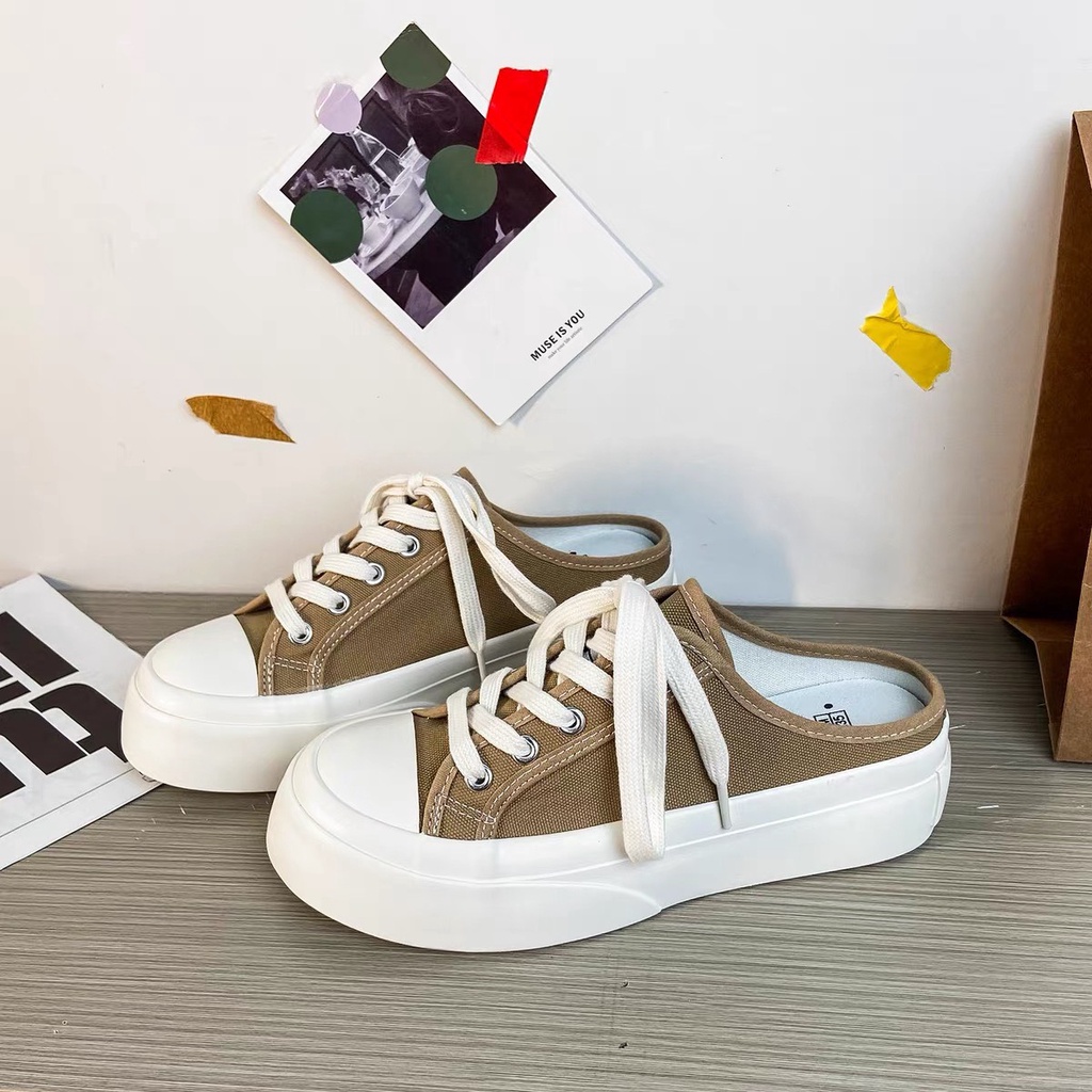 (5 MÀU) Giày nữ vải trơn nữ tính siêu đẹp độn đế HÓT TREND