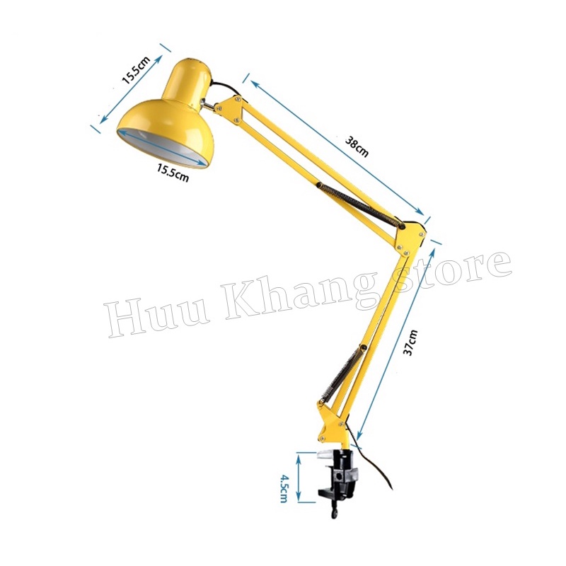 Bộ đèn gập đế kẹp bàn kèm bóng 9w