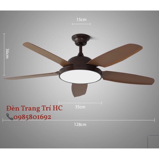Quạt Trần- Quạt Trần Đèn Cánh Gỗ Cao Cấp có Bảo Hành