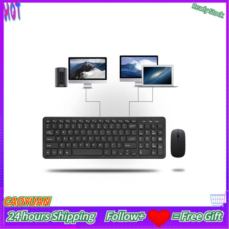 Caoyuanstore Wireless Keyboard Mouse Set Combo Black USB Receiver for Laptop Desktop Computer