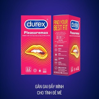 [Bao cao su gân gai] bao cao su Durex Pleasuremax cấu tạo gân, gai, tăng khoái cảm,hộp 12bao