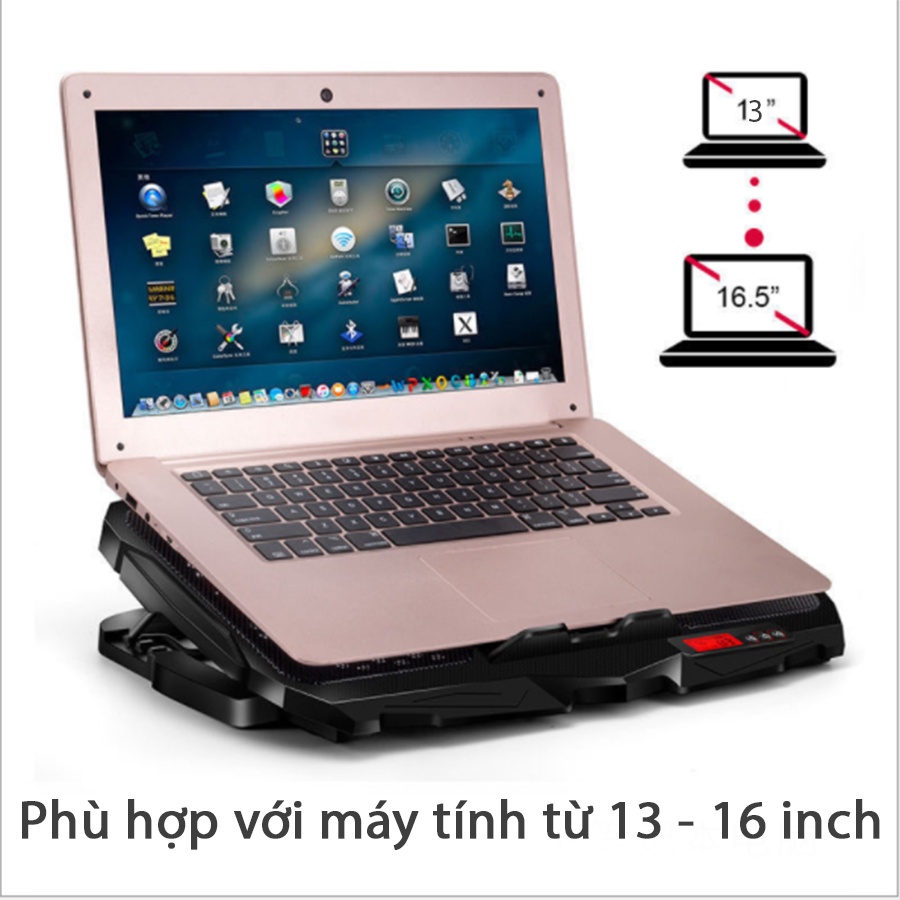 Đế tản nhiệt Laptop Coputa quạt tản nhiệt làm mát cao cấp 6 cấp độ