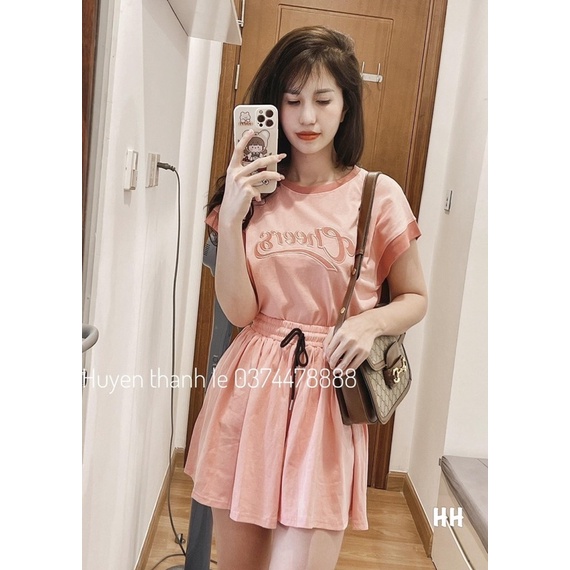 SNU409 - BỘ ĐÙI NỮ CHEERS QUẦN VÁY CỔ VIỀN