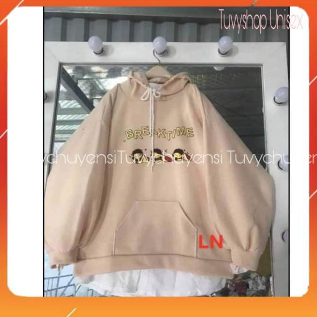 Áo hoodie nam nữ TUVY nỉ mũ 2 lớp Áo hoodie 3 cậu bé nằm BREAK DA35
