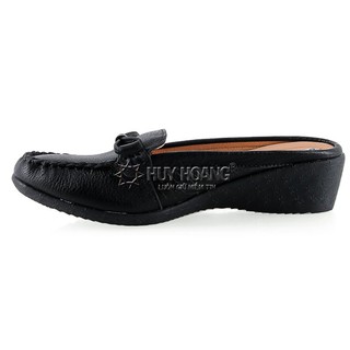 Giày sabo nữ da bò màu đen PH7936
