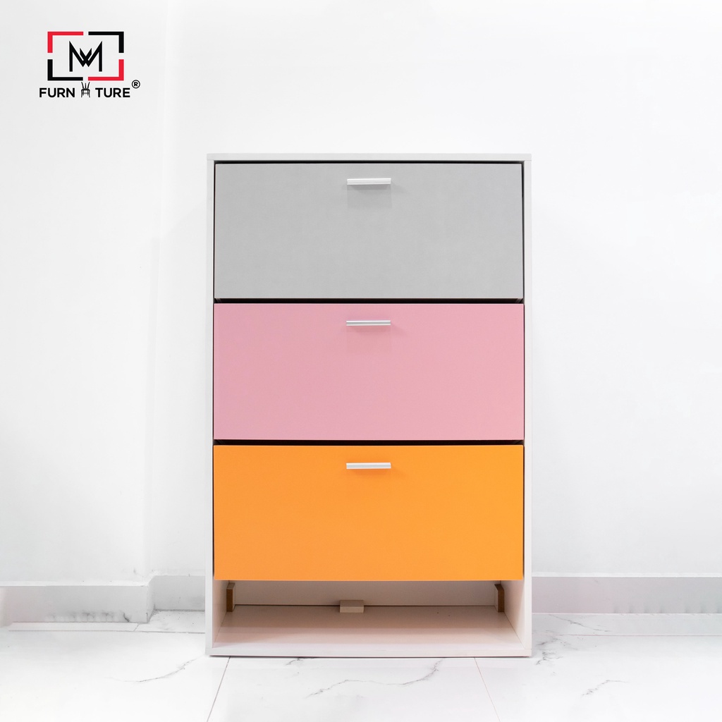 Tủ giày thông minh 3 tầng nhiều màu thương hiệu MW FURNITURE - Nội thất căn hộ