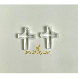 2 viên pha lê Swarovski 20x16mm thánh giá trắng