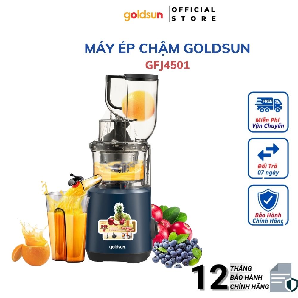 [Mã Bmltb35 Giảm Đến 35K Đơn 99K] Máy Ép Chậm Hoa Quả Goldsun Gfj4501, Ép Kiệt Đến 95% - Bảo Hành 12 Tháng