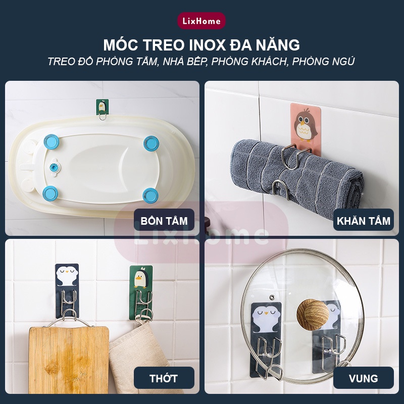 Móc treo chậu dán tường đa năng Inox 304, dùng treo thau chậu nhà tắm, nhà bếp không cần khoan đục LMC1 - LixHome