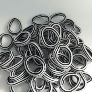 Túi 48 thun cột tóc sọc đen trắng (rộng 4cm)