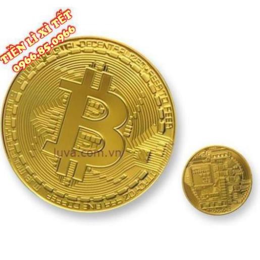 Đồng Xu Bitcoin Mạ Vàng 24k có hộp đựng