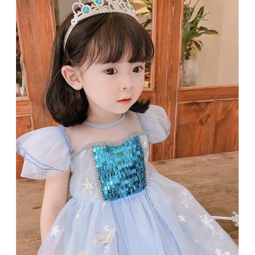 Đầm công chúa Elsa ngắn