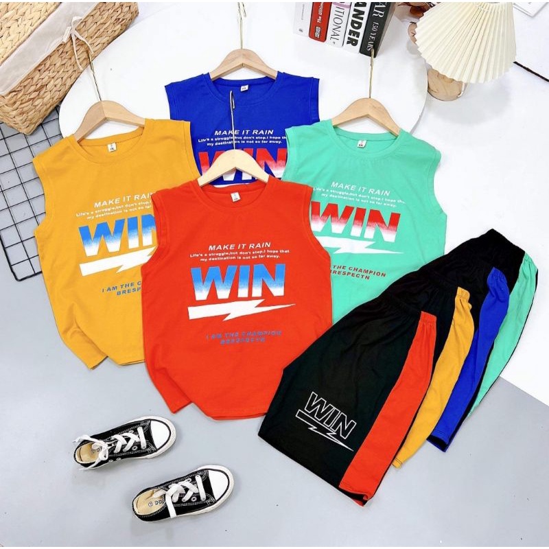 Bộ ba lỗ bé trai size đại chất cotton co dãn mịn đẹp 20-40kg