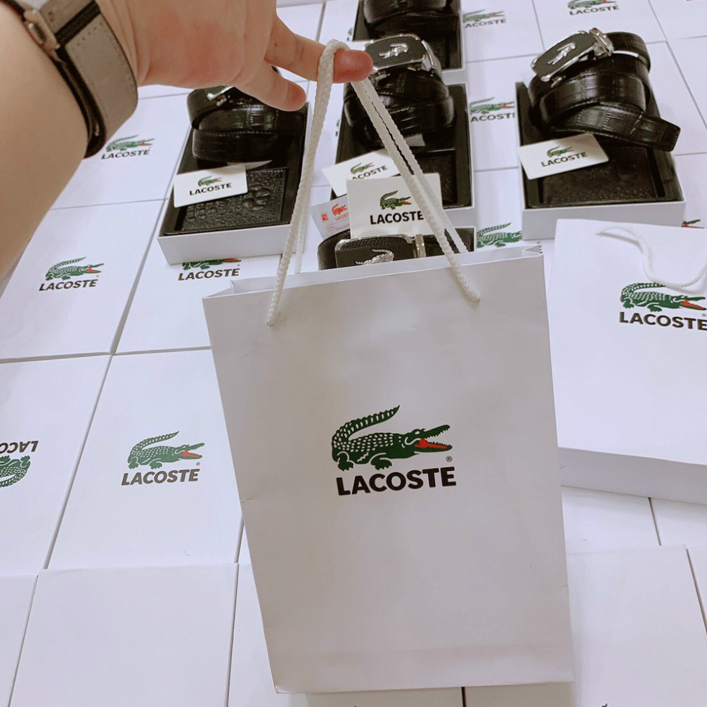 Combo Thắt Lưng Ví Lacoste - Combo 2 Phụ Kiện Nam, Thắt Lưng Nam Dây Da, Ví Da Nam Cao Cấp