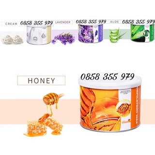 Sáp wax lông nóng tăngj kèm 25 que đè lưỡi - sáp wax lon mật ong