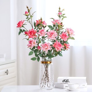 Cành hoa hồng kim cương 5 bông (Hoa giả)