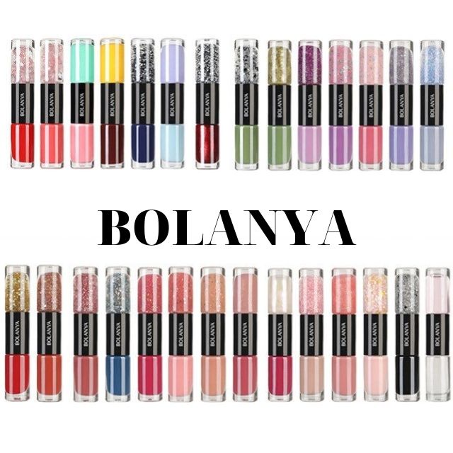 Sơn Móng Tay 2 Màu Bolanya Nhanh Khô- Màu Hot Đỏ, Hồng, Tím Pastel, Mint- Sơn 2 Trong 1 Tiện Dụng -Nails -Neos Xinh