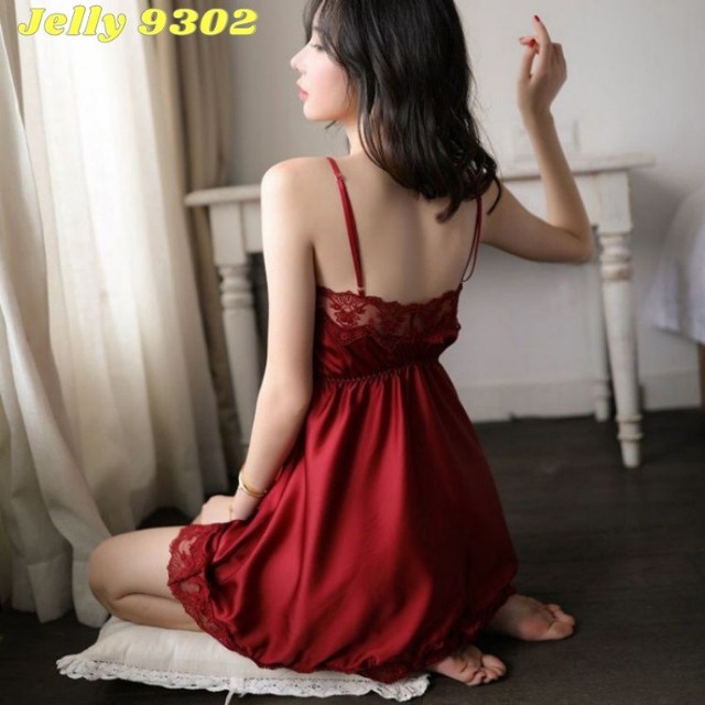[QUÀ TẶNG] Váy Ngủ Lụa 2 Dây Phối Ren Cao Cấp Sexy Quyến Rũ – Đầm Ngủ Nữ Gợi Cảm Thiết Kế Tinh Tế, Mềm Mại – Jelly 9302