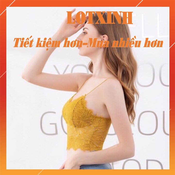 Áo bralete ren 2 dây, hoạt tiết hình lá dáng crotop siêu hot, có đệm mút giúp tôn vòng 1, bảng màu dễ phối BRA09