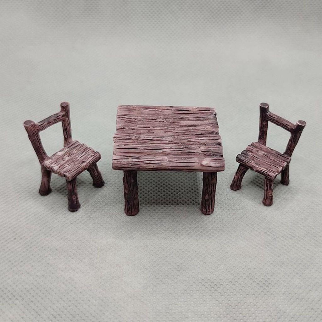 Bộ Bàn Ghế Và Ghế Mini Bằng Nhựa Resin DIY Trang Trí Nhà Cửa / Sân Vườn