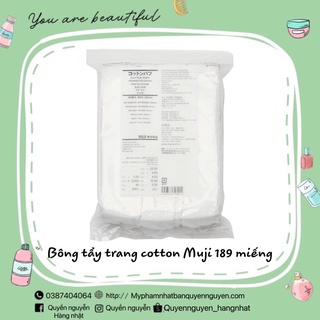 Bông tẩy trang Muji Cotton Nhật Bản 189 miếng