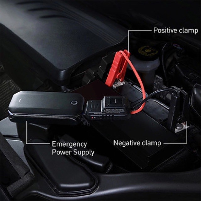 Bộ kích điện xe ô tô khẩn cấp tích hợp pin dự phòng 8000mAh Baseus - Baseus Car Jump Starter CRJS01