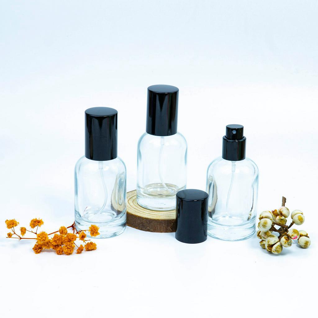 Chai lọ chiết nước hoa thủy tinh kiểu Le LB nắp đen 30ml dạng phun sương!
