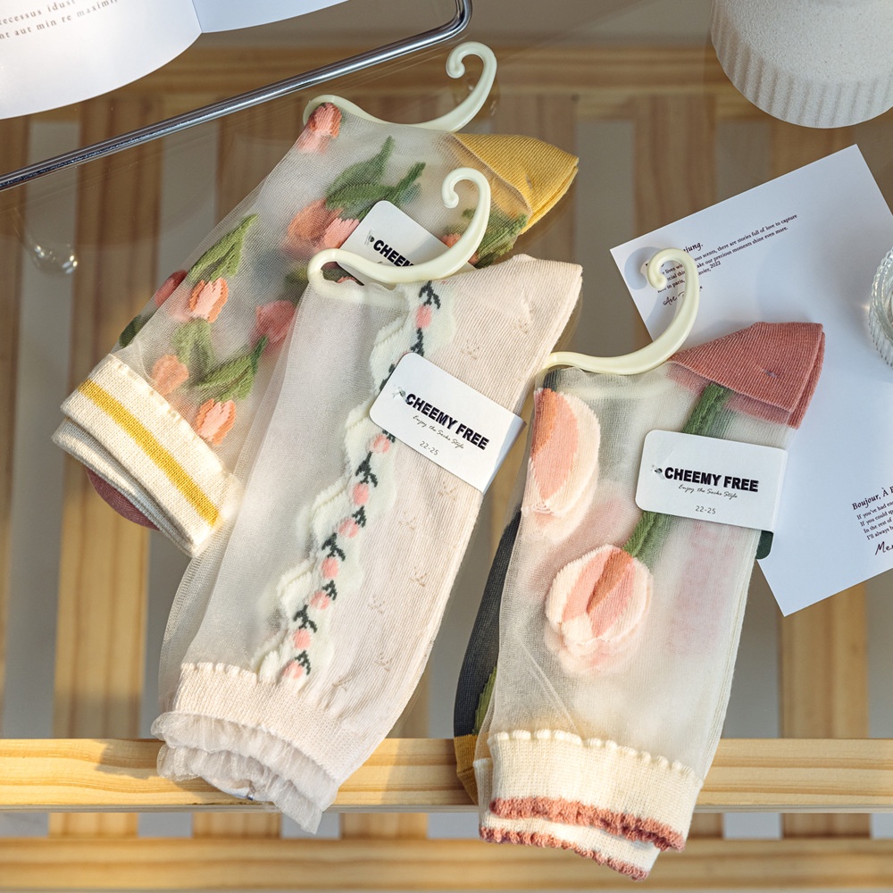 Vớ Cổ Vừa Thoáng Khí Thấm Hút Mồ Hôi Phong Cách Nhật Bản Thời Trang Xuân Hè Cho Nữ