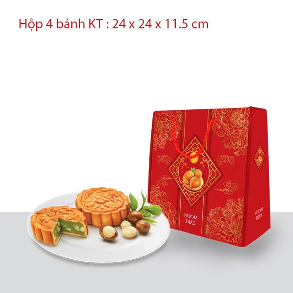 5 Hôp trung thu 4 bánh đỏ, Vỏ hộp 4 bánh đỏ