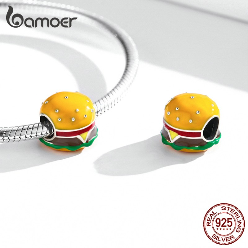 Phụ Kiện Bamoer Bằng Bạc Bamoer Scc2013 Hình Thức Ăn Nhanh/Bánh Mì Thời Trang Dùng Làm Vòng Tay DIY