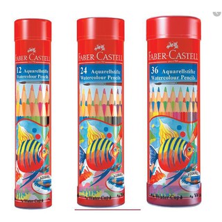[12/24/36 Màu] Chì Màu Nước Faber-Castell Fish Hộp Thiếc Tròn