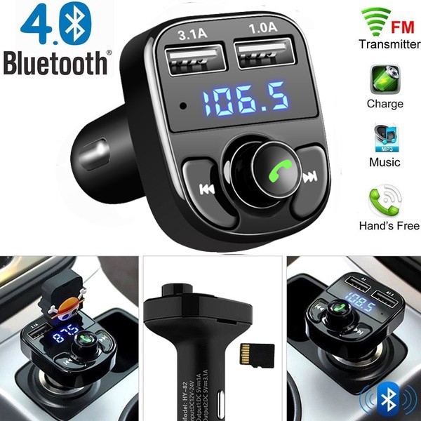 Thiết bị phát nhạc/FM gắn xe hơi bluetooth có 2 cổng USB đa năng tiện dụng