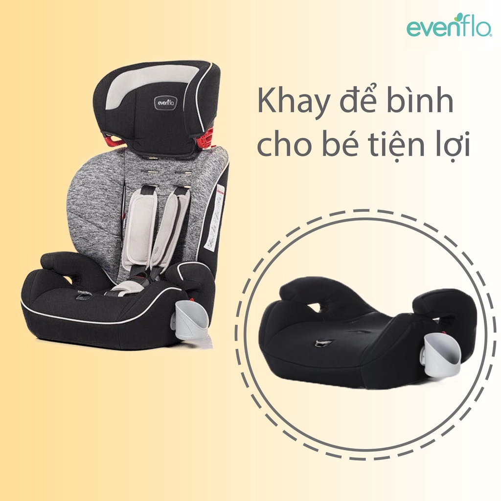 Ghế ô tô trẻ em Evenflo Sutton Comfy dành cho bé từ 9 tháng tới 12 tuổi - An toàn, hiện đại, và êm ái