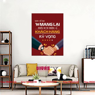 Tranh slogan '' NỖ LỰC MANG LẠI NHIỀU HƠN NHỮNG GÌ KHÁCH HÀNG KÌ VỌNG''