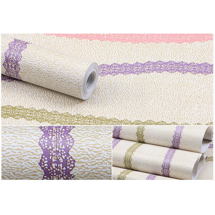 Decal giấy dán tường sọc nơ (khổ rộng 45cm)