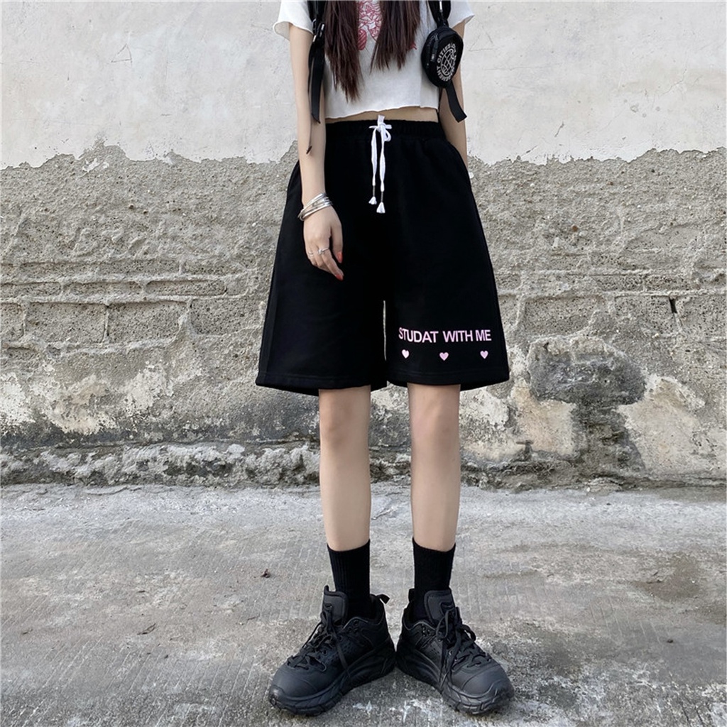 Quần đùi STUDAT HEART nam nữ mặc kiểu dáng Unisex form rộng_GENZOO