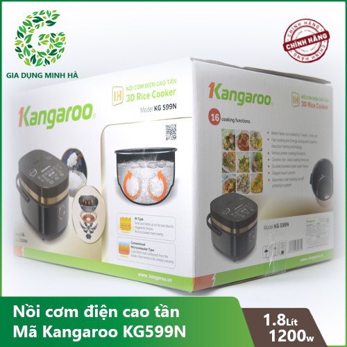 [Mã ELHADEV giảm 4% đơn 300K] Nồi cơm điện cao tần 1,8L Kangaroo KG599N