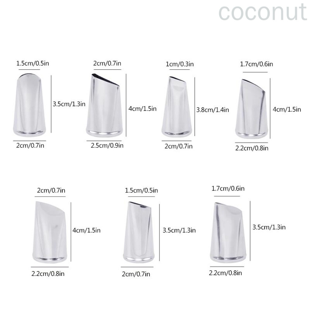 Set 7 Đui Bắt Kem Trang Trí Bánh Bằng Thép Không Gỉ