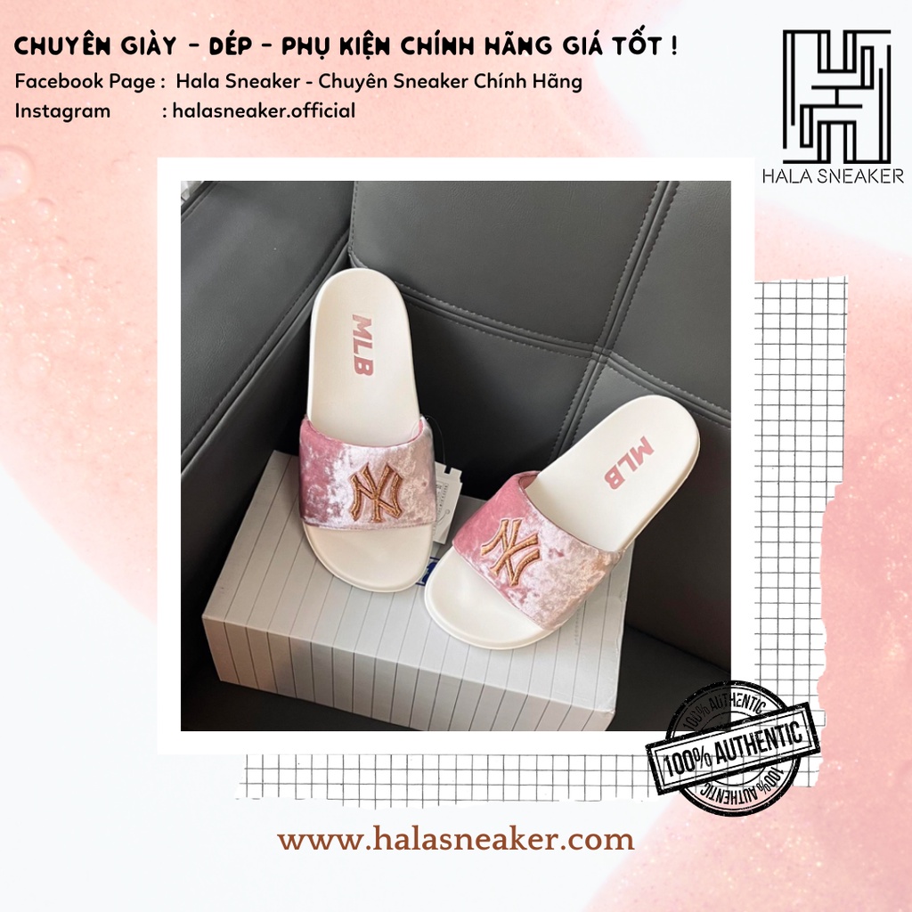 Dép Chính Hãng MLB New York Yankees Super Carpet 32SHHV841 50P - Dép Quai Ngang Authentic Slides - Hala Sneaker
