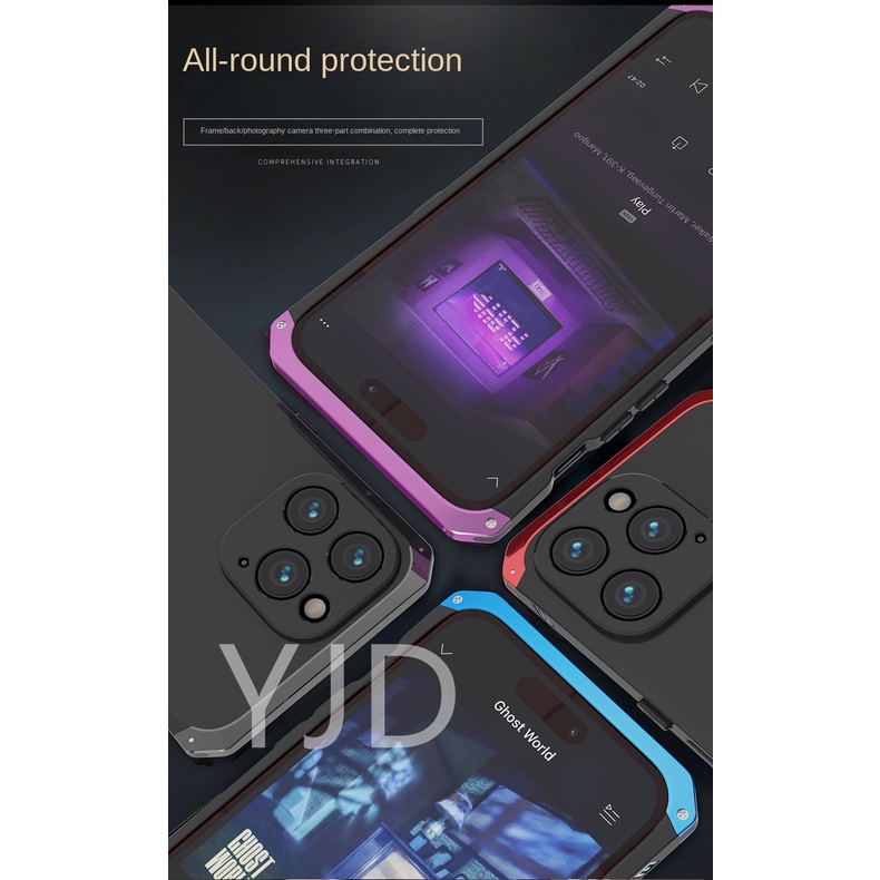 Ốp Điện Thoại Thiết Kế Kim Loại Chống Sốc Cao Cấp Cho Iphone 14 Plus 14 Pro Max