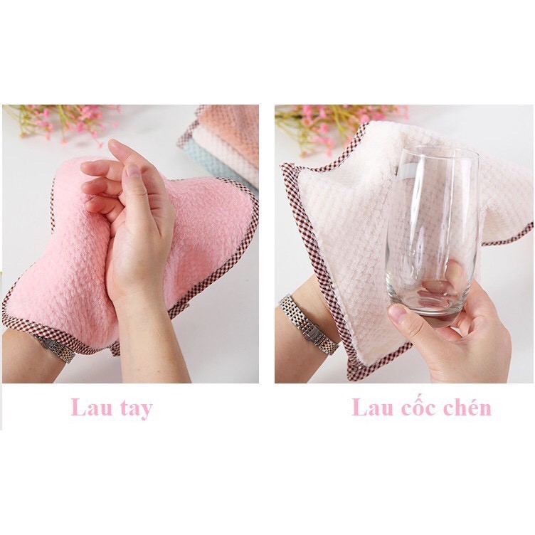  Khăn lau tay sợi len có móc treo tiện dụng(len)