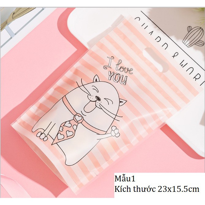 Túi zip đựng bánh, kẹo nougat mèo dễ thương [10c]