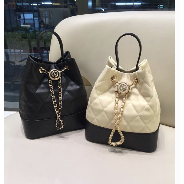 ▩Balo LYN Car Line Check Bucket Crossbody Bag