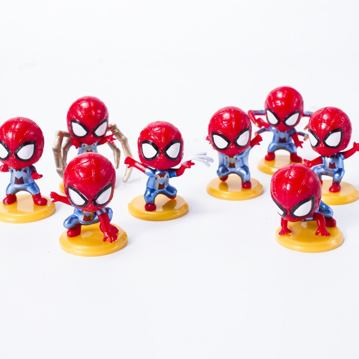 Set 8 người nhện lùn trang trí bánh kem, làm đồ chơi cho bé