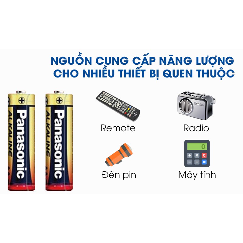 Pin AA/AAA Panasonic Alkaline cao cấp, Xả pin chậm, Không chảy nước