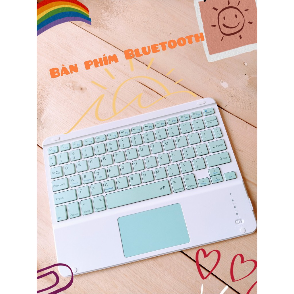 Mẫu mới Bàn Phím Bluetooth Không Dây Dành Cho Iphone/Ipad/Android/laptop (Kèm Bàn Di Chuột Cảm Ứng) tặng sticker dán